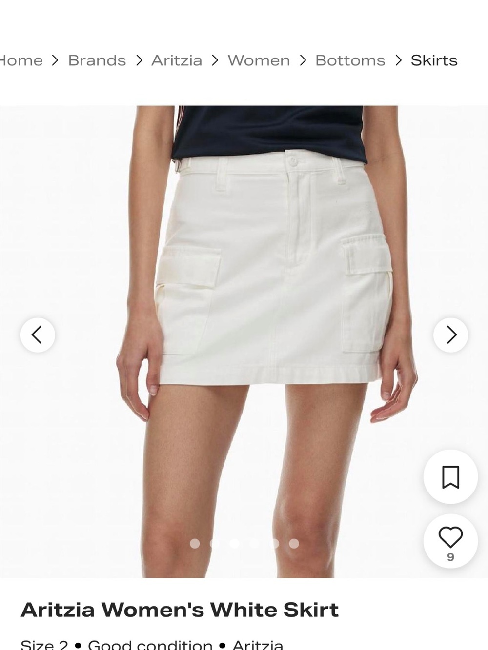 Aritzia TNA White Cargo Skirt